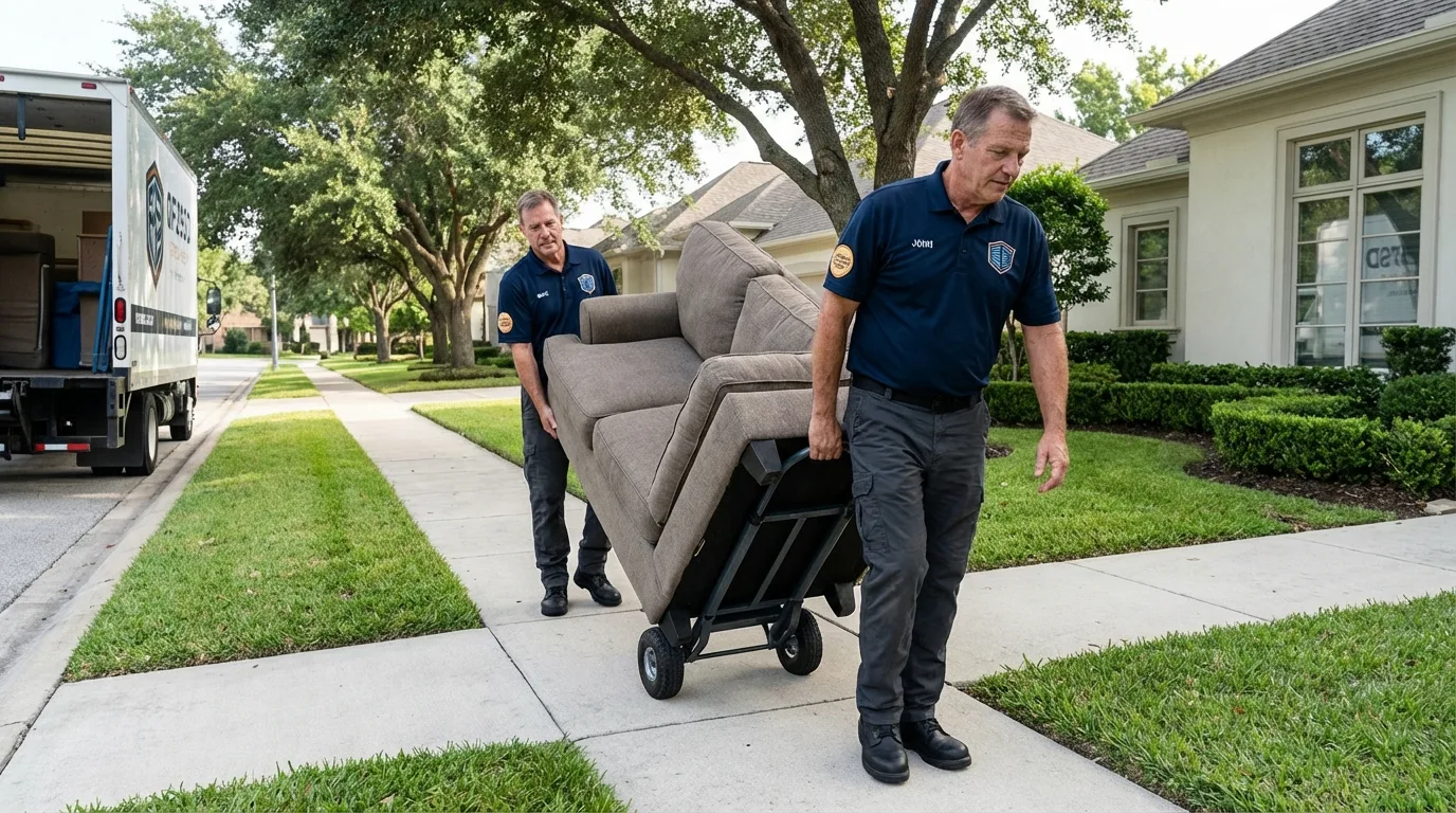 Local residential moving crew loading furniture in Jackpot, NV